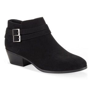 Black Ankle Boots with Buckle Detail